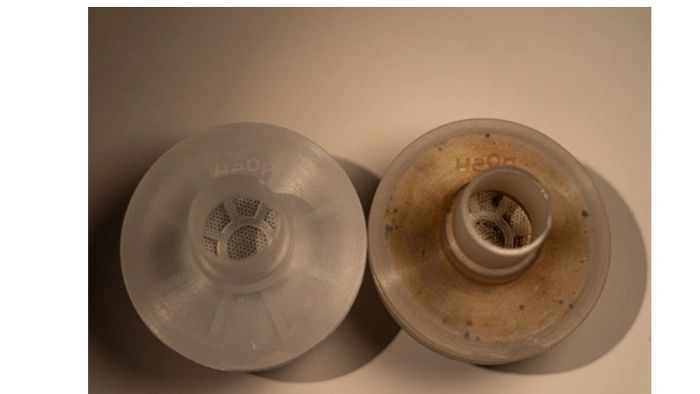 Before and after using ROSH filter